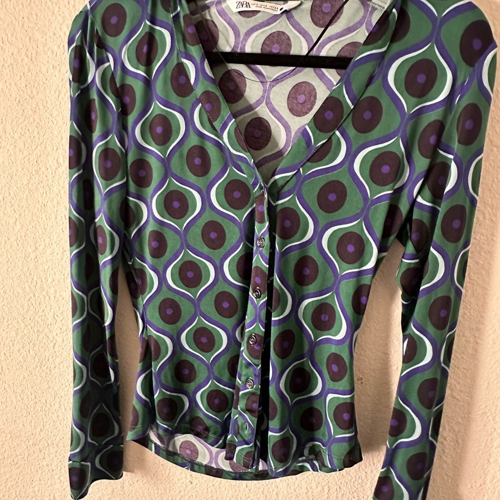 Zara Multicolor Geometric Women's Blouse